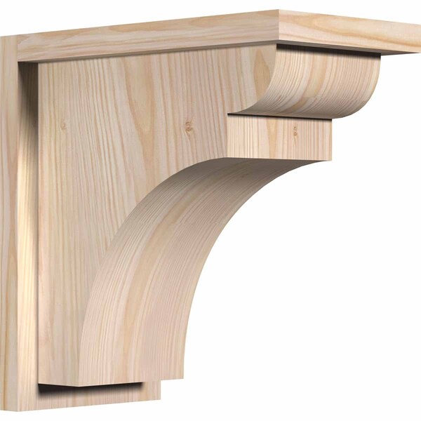Ekena Millwork Yorktown Smooth Corbel w/Backplate, Douglas Fir, 7 1/2"W x 14"D x 14"H COR08X14X14YOR01SDF - main